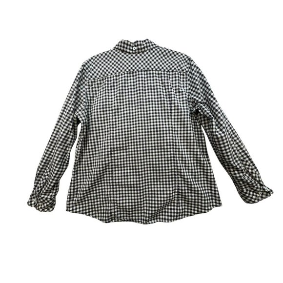 Bit & Bridle Womens Checkered Long Sleeve Button-Up Shirt XL Dary Navy & White C - Picture 13 of 13